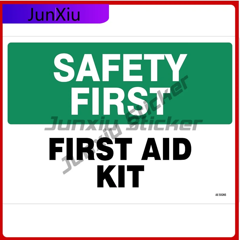 

Safety First Sign, Aid Aesthetic Car Laptop Window Bumper Waterproof Vinyl Decal Decoration Aesthetic Funny Cute Vintage