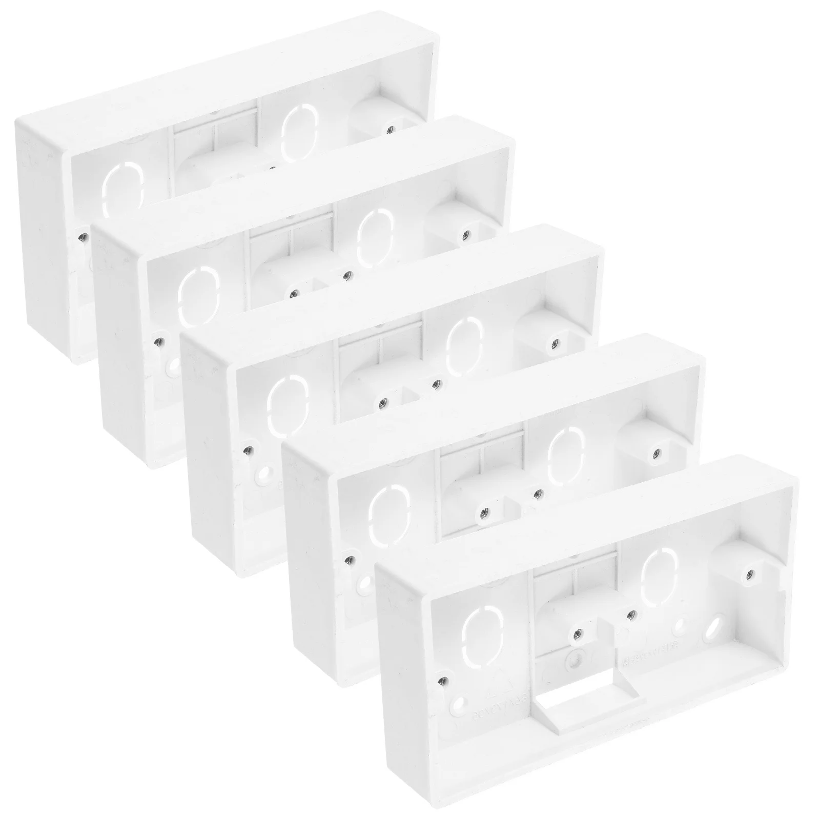5Pcs Surface Mount Electrical Outlet Box PVC Plastic Wall Socket Junction Box for Switches Sockets Home Kitchen Office