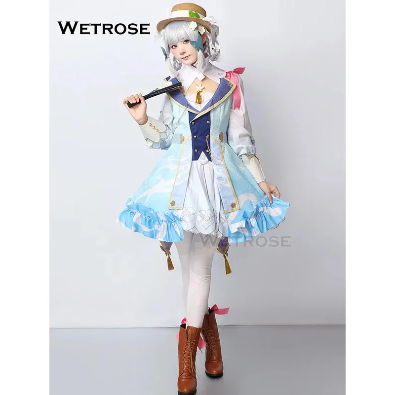 【Wetrose】In Stock Ayaka ใหม่ชุดเครื่องแต่งกายคอสเพลย์ Springbloom Missive Kamisato Ayaka Genshin Impact ชุดวิกผมฮาโลวีน Xma