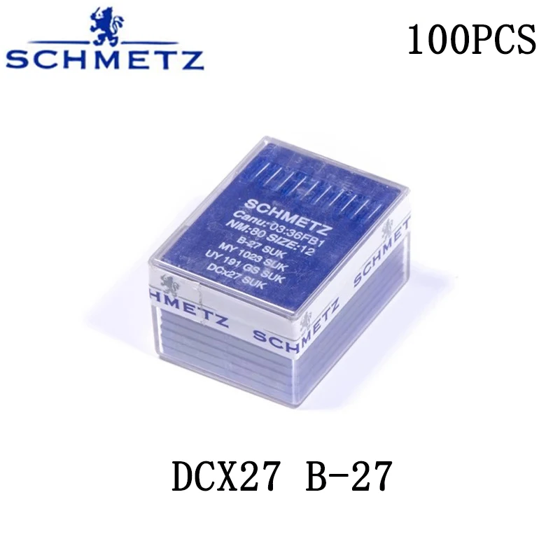 100PCS/10 Boxes Germany Schmetz Industrial Sewing Machine Needles Blue Lion DCX27 B-27 SUK SES MY1023 UY191GS Overlock