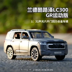 1:32 Toyota LAND CRUISER LC300 High Simulation Diecast Metal Alloy Model car Sound Light Pull Back Collection Kids Toy Gift A651