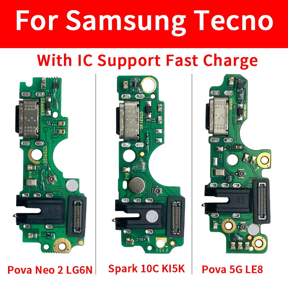 USB Charger Charging Dock Port Connector Flex Cable For Infinix Camon 18T 20 Pro Ck6n Ck7N Tecno Pop 7 BF6 Pova 3 5G Neo 2