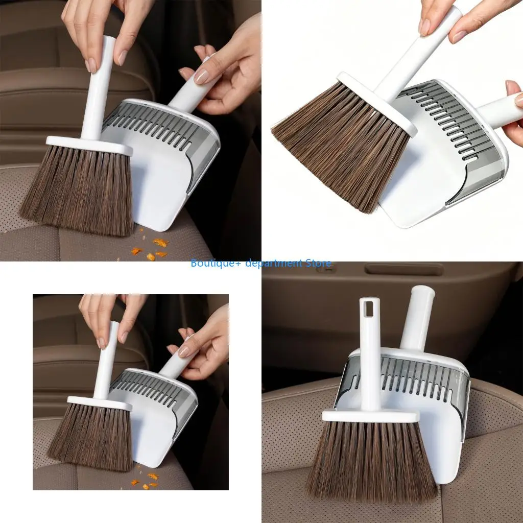 E1PD Small Desktop Broom And Dustpan Set For Home Car Compact Cleaning Tool