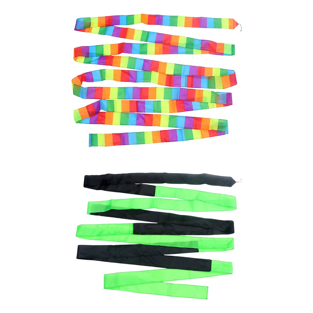 2 قطعة ذيل قوس قزح ملون غاسل للخارجية طائرة ورقية تحلق اكسسوارات حيلة خدعة الذيل ل طائرة ورقية تحلق