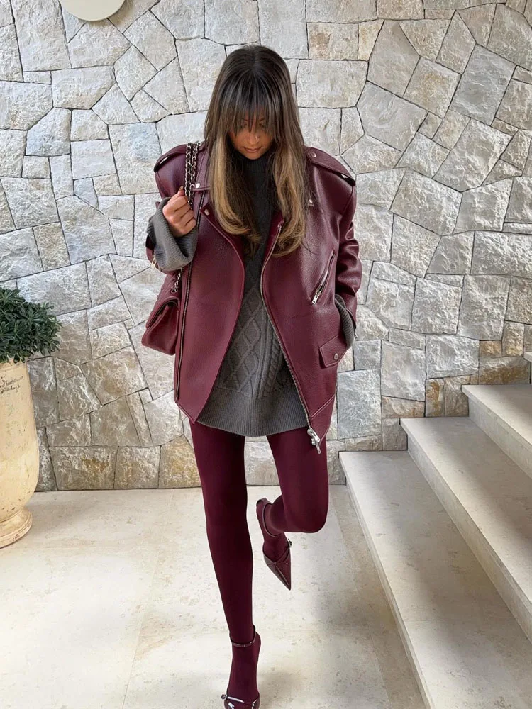 Medias sexis Vintage Borgoña 100D moda pantimedias para mujer otoño medias súper elásticas vacaciones fiesta Leggings 2025