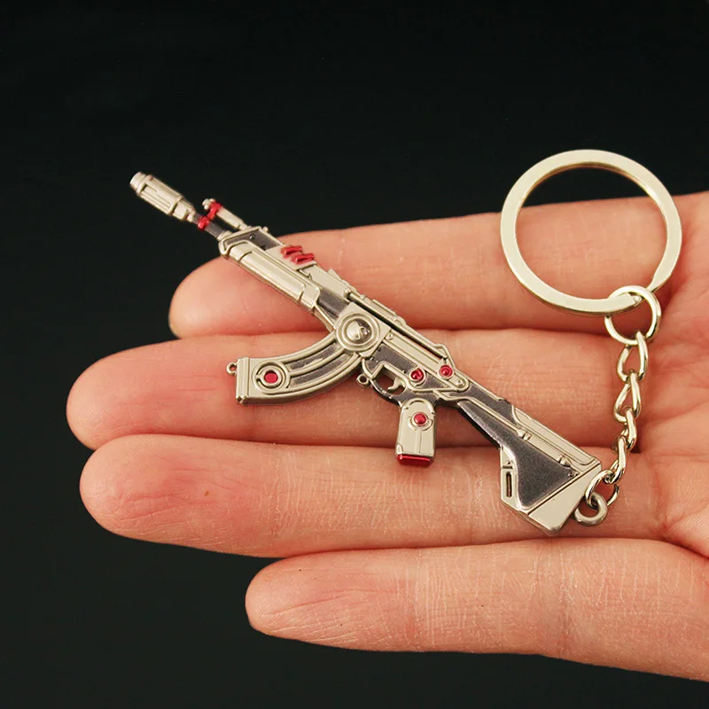 8cm Valorant Melee Reaver Weapon Model Keychain for Men Magepunk Vandal Skin Key Ring Key Finder Fans Car Bag Decor Jewelry Gift