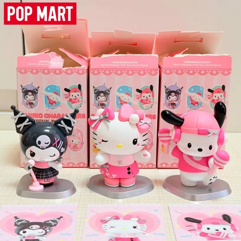 

New POP MART Sanrio Characters Pink Party Series Mystery Blind Box Collectible Figure Trendy Desktop Decor Gift for Fans
