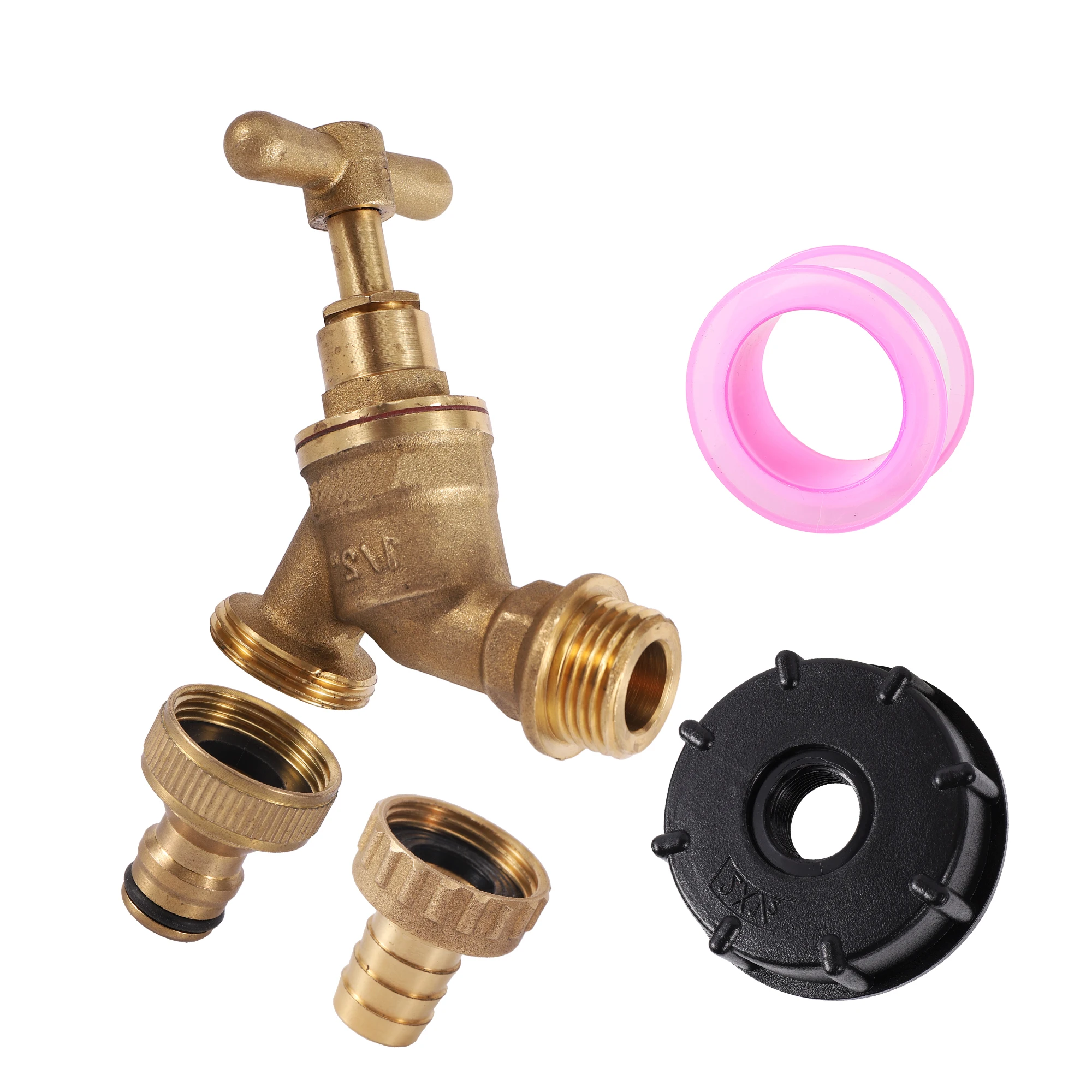 

G1/2" Brass Faucet S60X6 Coarse Thread Tank Adapter Garden Hose Faucet Water Tank Hose Connector Tap Replacement Connector Fitt