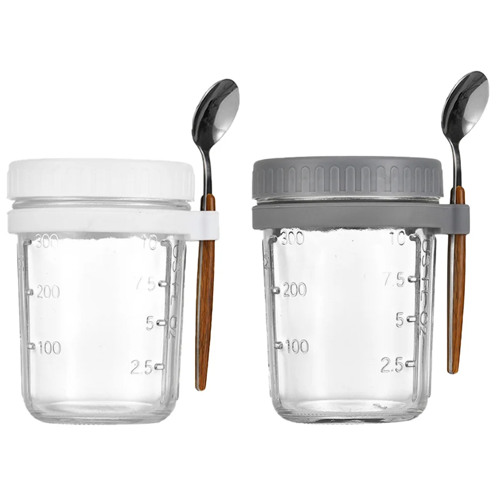 

1 комплект, чашка для завтрака, стекло из нержавеющей стали, портативный контейнер для овсяных пластівцев на ночь, 350 мл, большая емкость, герметичная крышка, ложка для йогурта