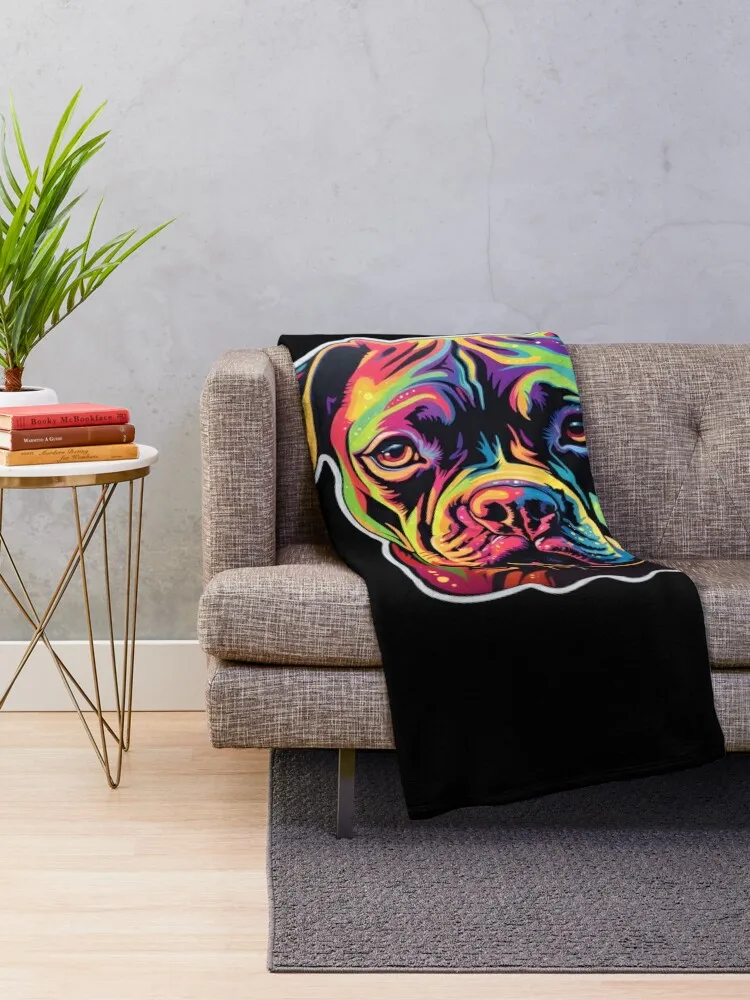 Boxer Neon Design Throw Blanket warm for winter Sofa Blankets