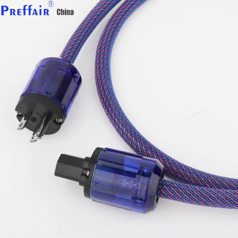 Cabo de alimentação ac de cobre hi-end, áudio hifi, eua/ue, cabo de alimentação de cobre puro com conector de tomada de alimentação P-037E/P-037