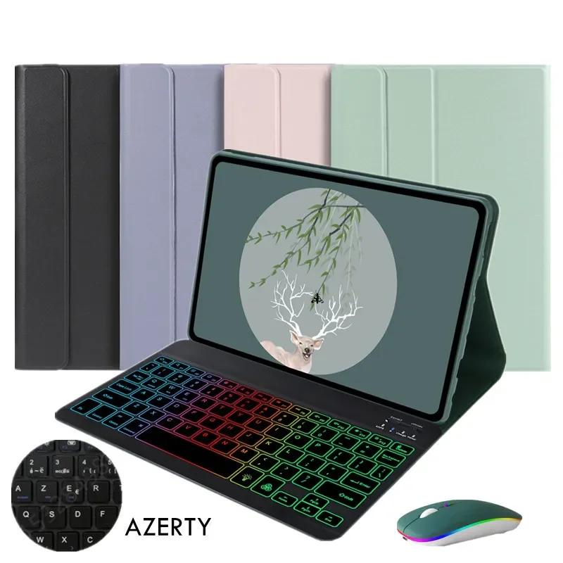 

Wireless Rainbow Backlit Keyboard For Lenovo Tab P11 Plus Case TB-J616F Clavier AZERTY French Keyboard For Lenovo Tab P11 11''