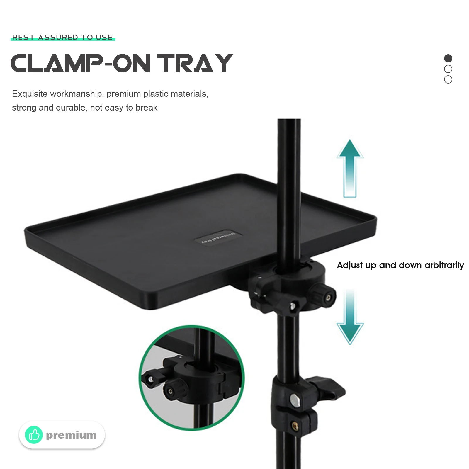 

1pc Plastic Tray For Mic Stand Adjustable Clamp-On Rack For Live Streaming Sound Card Phone Camera Storage Microphone Stand