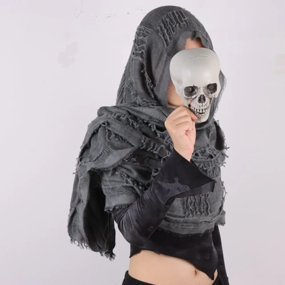 Cosplay Men's Medieval Pirate Retro Hood Scarf Black Green Wrap Cloak Renaissance Halloween Masquerade Costume Shoulder Cowl