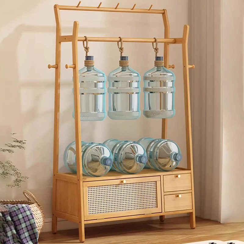 Standing Wooden Design Coat Rack Multi Purpose Clothes Hanging Coat Rack Nordic Style Shelf Perchero De Ropa Cabinet Furniture