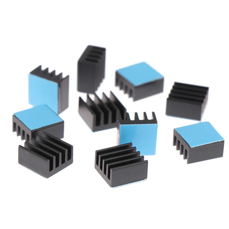 10pcs 8.8*8.8*5mm Aluminum Heatsink Radiator Cooler With Tape Applied-F(x)