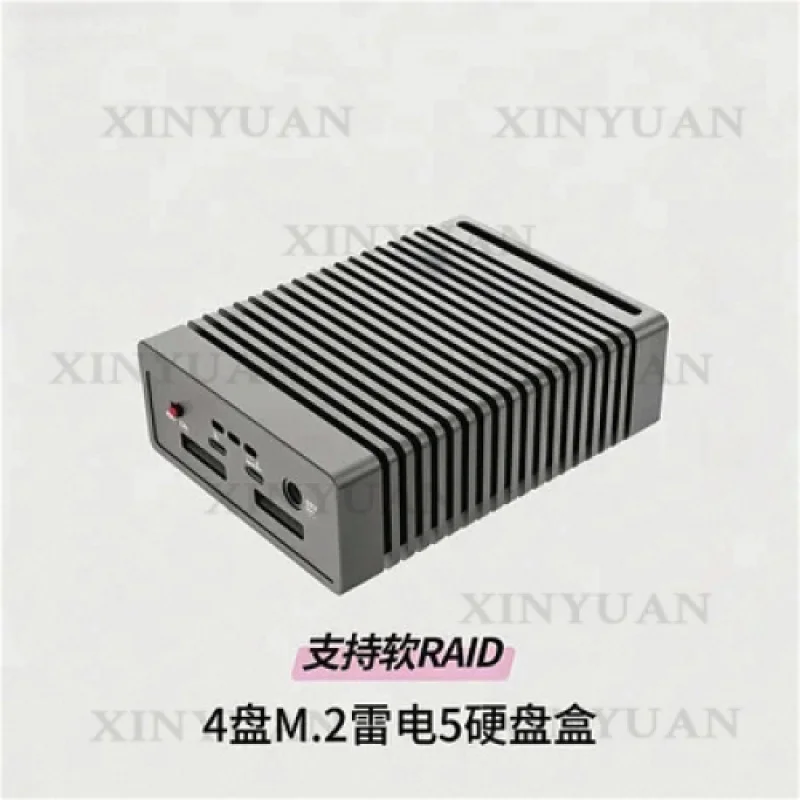 External Storage, 4 Bay NVMe M.2 SSD Enclosure with 80Gbps Transmission Speed and Thunderbolt 3, 4, 5 Interfaces