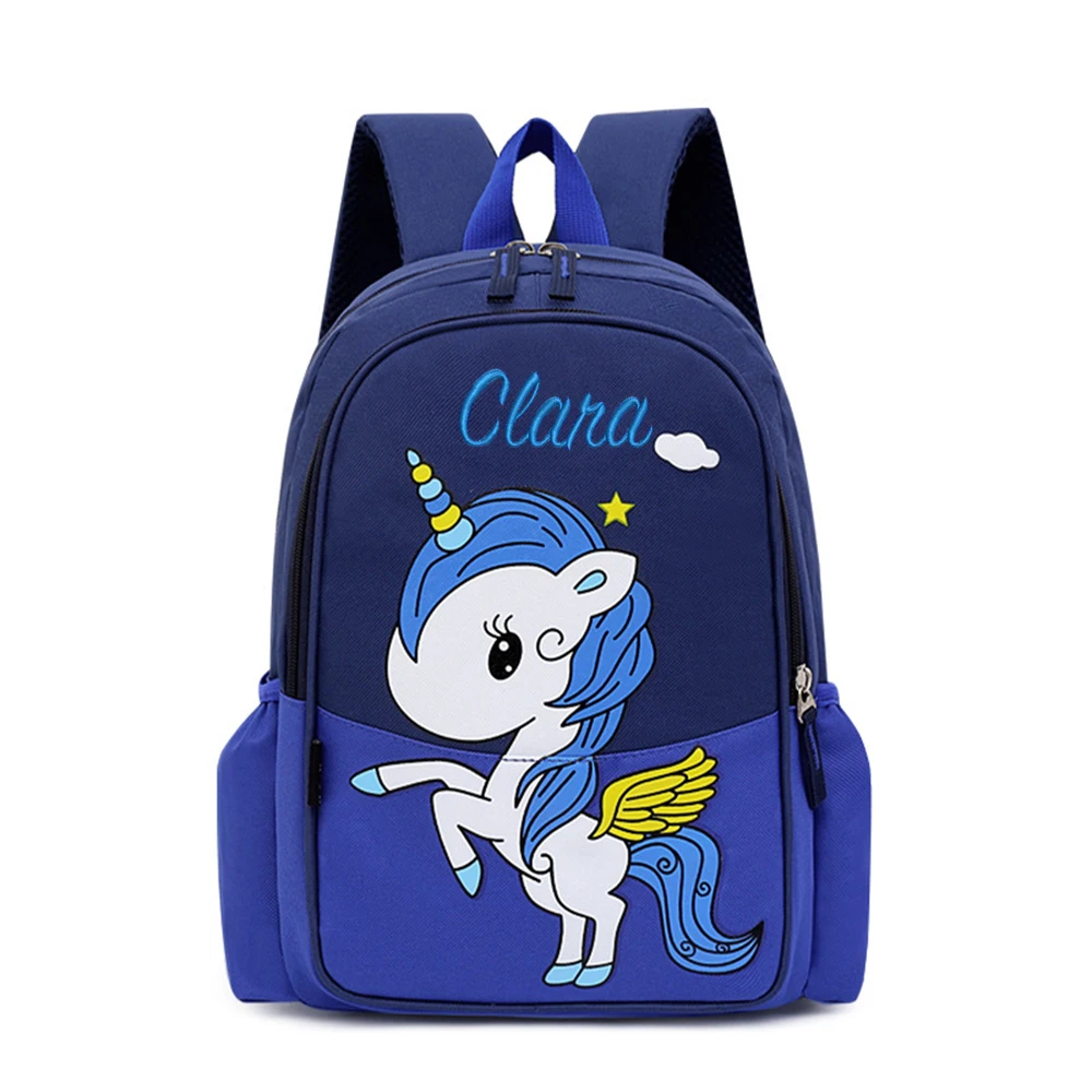 Mochila do jardim de infância com nome bordado, Snackbag infantil personalizado, Mochila dos desenhos animados fofa para crianças de 2 a 4 anos, personalizado