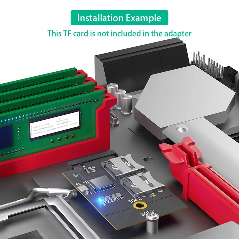 Dual Micro-SD Card, TF Card To NGFF M.2 Key B Reader Adapter Converter (Supports USB Bus, Not SATA Bus)