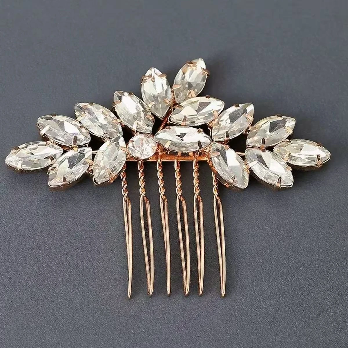 Crystal Rhinestone Leaf Handmade Fashion Hair Comb Clip Hairpin Bridal Wedding Hair Accessories Jewelry Hair Comb Clip Hairpin