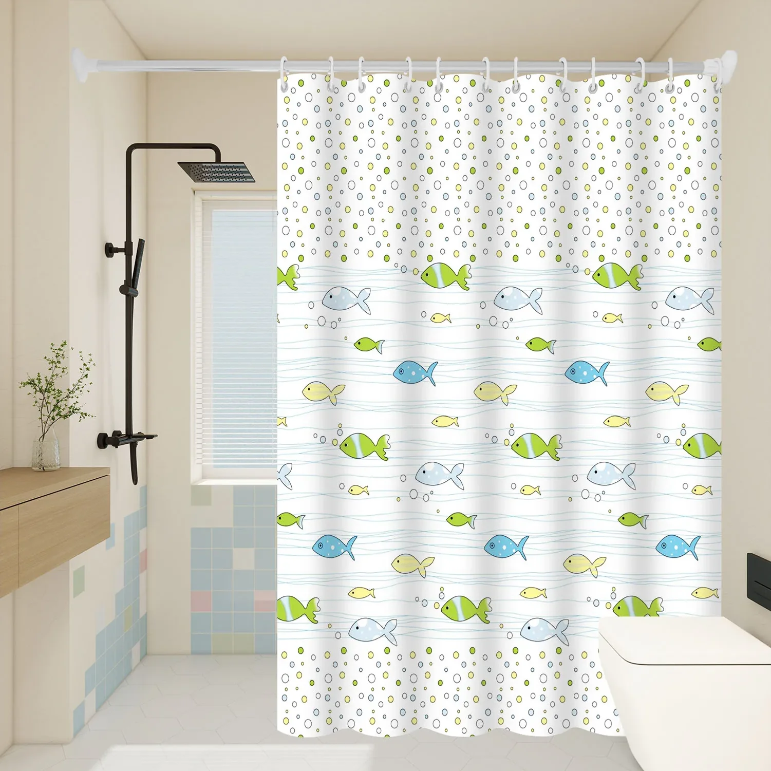 1pc Ocean Cute Tropical Fish Shower Curtain Waterproof PEVA Beach Bathroom Accessories Personalized Design