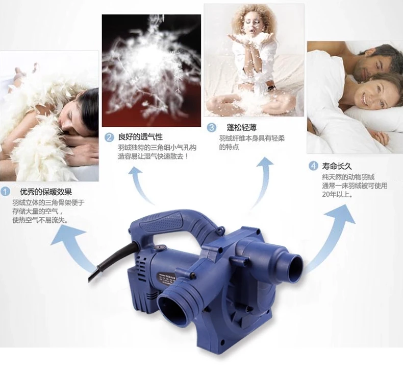 220V Electric Down Filling Machine 6 Gear Adjustment Down Pillow Duvet Stuffing Filling Machine 1200W + Foot Switch + Dust Bag