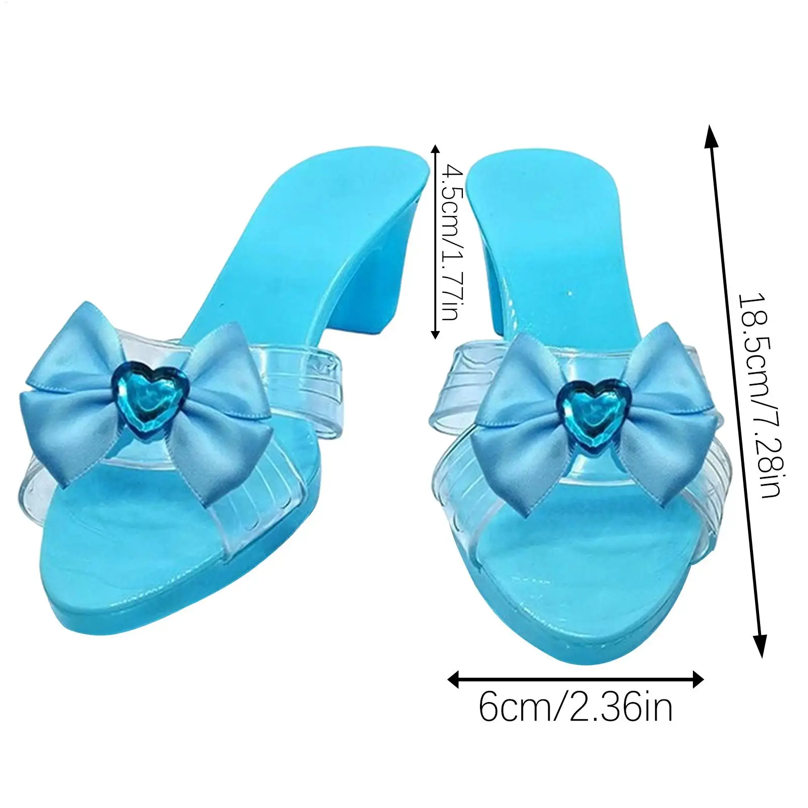 รองเท้าเจ้าหญิงสำหรับแต่งตัวเล่นบทบาทสมมติ รองเท้าคริสตัล คอสเพลย์ รองเท้าส้นสูง สำหรับการแสดงบนเวที การแสดงโรงเรียน และงานธีมต่างๆ