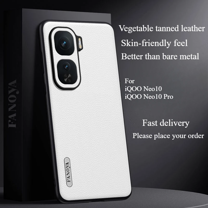 For VIVO iQOO Neo10 Pro Case Luxurious Vegetable Tanned Leather Skin-friendly Cover For iQOO Neo 10Pro Shockproof Bumper Funda