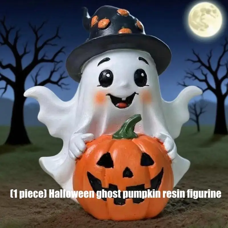 هالوين شبح القرع تمثال راتنج يدويا عطلة الديكورات للمنزل حزب داخلي في الهواء الطلق مهرجان مخيف P9YB