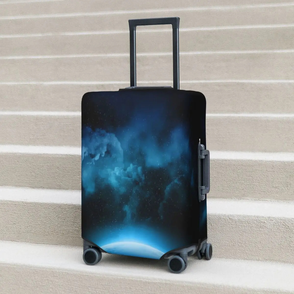 

Blue Nebula Galaxy Suitcase Cover Cool Outer Space Cruise Trip Protection Flight Practical Luggage Supplies