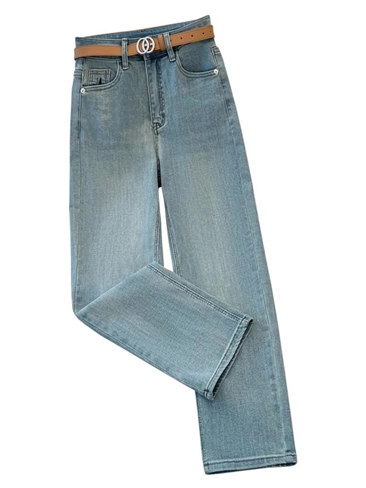 Slim Straight Jeans Women\'s Spring Summer New Sle Small Size Nine-Piece Pants Ladies Slimming High-Rise e Tube Pants