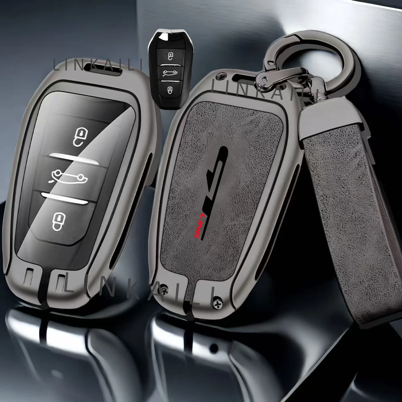 Car Zinc Alloy Key Case Bag For Peugeot GTLine 207 307 407 208 308 408 508 2008 3008 4008 5008 RCZ Car Key Chain Metal Key Shell
