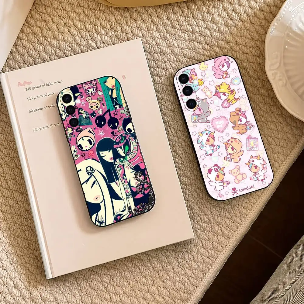 Cartoon T-Tokidoki-i Phone Case Black Silicone Soft For Samsung A73,A72,A71,A70,A53,A52,A51