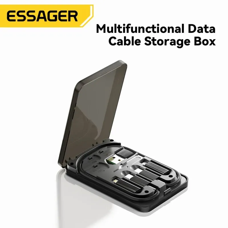 Essager 4 in 1 USB C To USB C Cable PD 60W Fast Charging Data Cord for iPhone Xiaomi Type C Micro Cable With Holder Storage Box