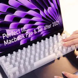 1pc Keyboard Cover For Long Nails, Perfectlycompatible with 2021-2024 MacBook,Gift Box Packaging, raisedSilicone keyboard cover