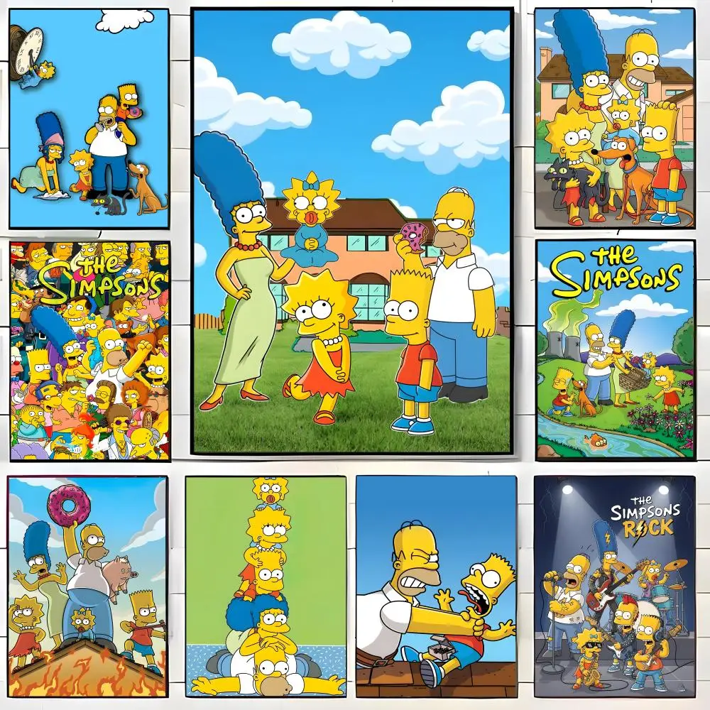 Póster de Anime T-The Simpsons, arte impreso para pared, adecuado para sala de estar, dormitorio, bar, salón, decoración del hogar, regalo