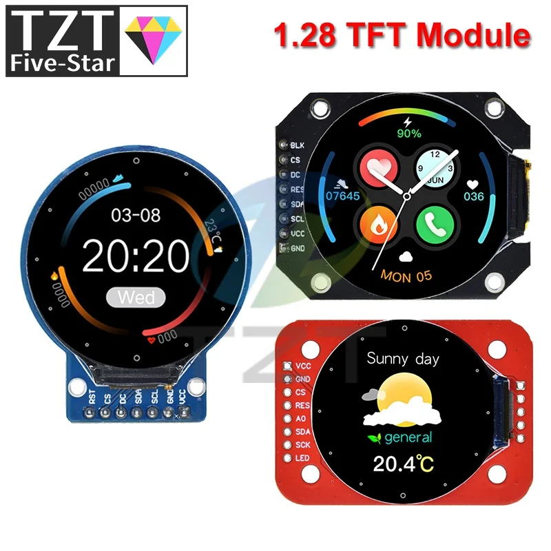 

TFT-дисплей 1,28 дюйма TFT ЖК-дисплей круглый модуль RGB 240*240 GC9A01 драйвер 4 провода SPI интерфейс 240x240 PCB для Arduino