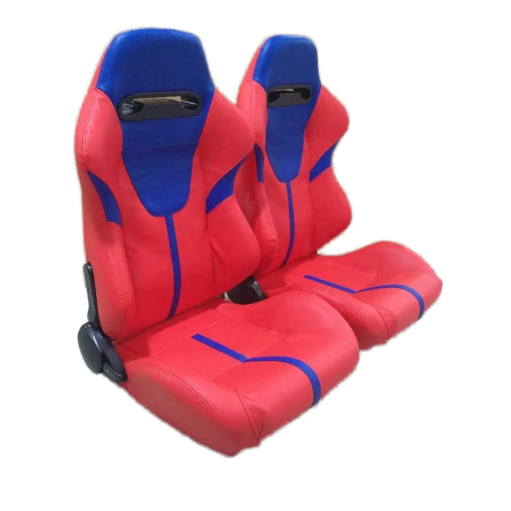 

1010 Red & Blue PVC Leather Racing Car Seat Cover Universal Adult Sport Seat With Adjustable Features-