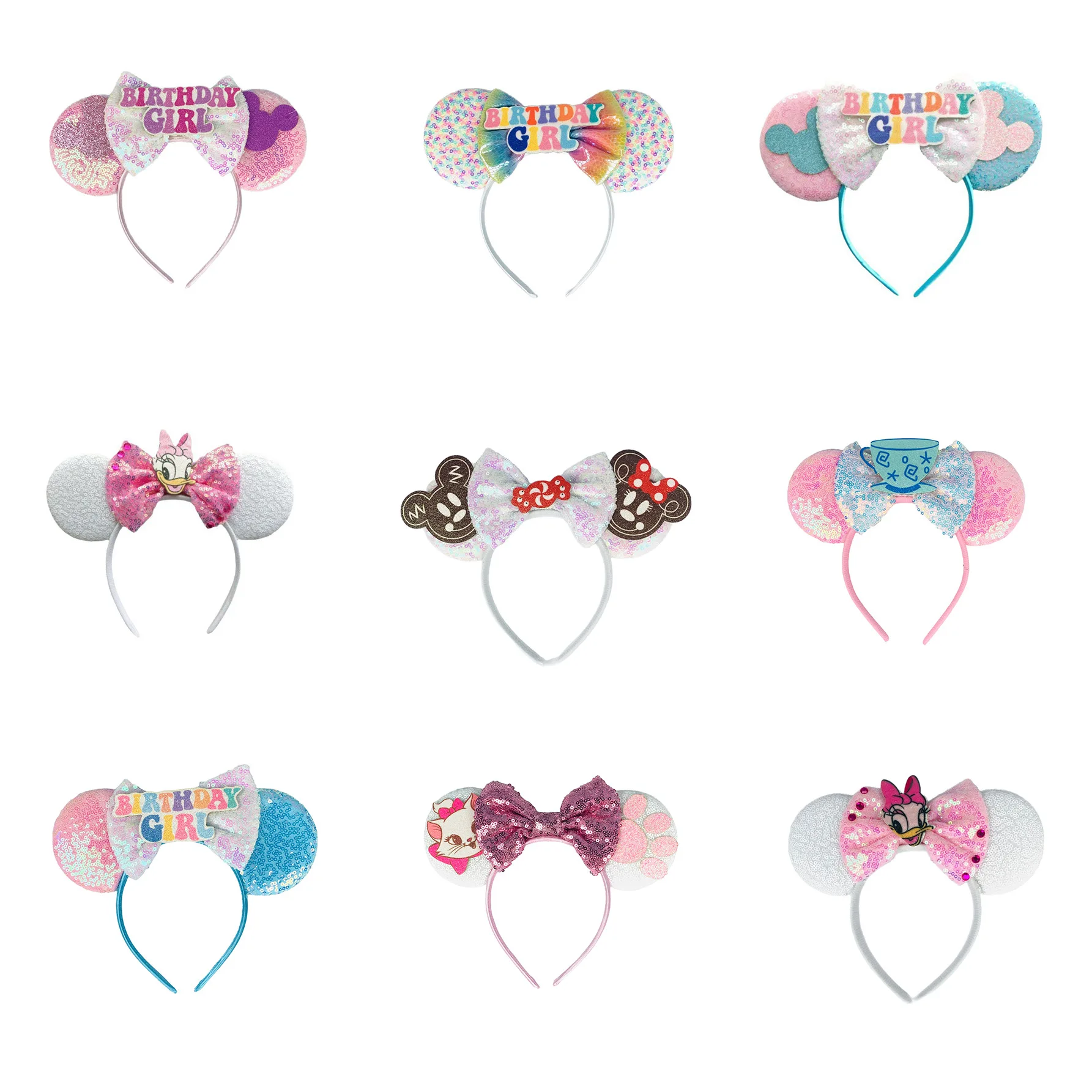 عصابة رأس مينيسو ديزني سبوت، عصابة رأس مزخرفة للأذن، نظارات لامعة، عصابة رأس على شكل فيونكة للنساء