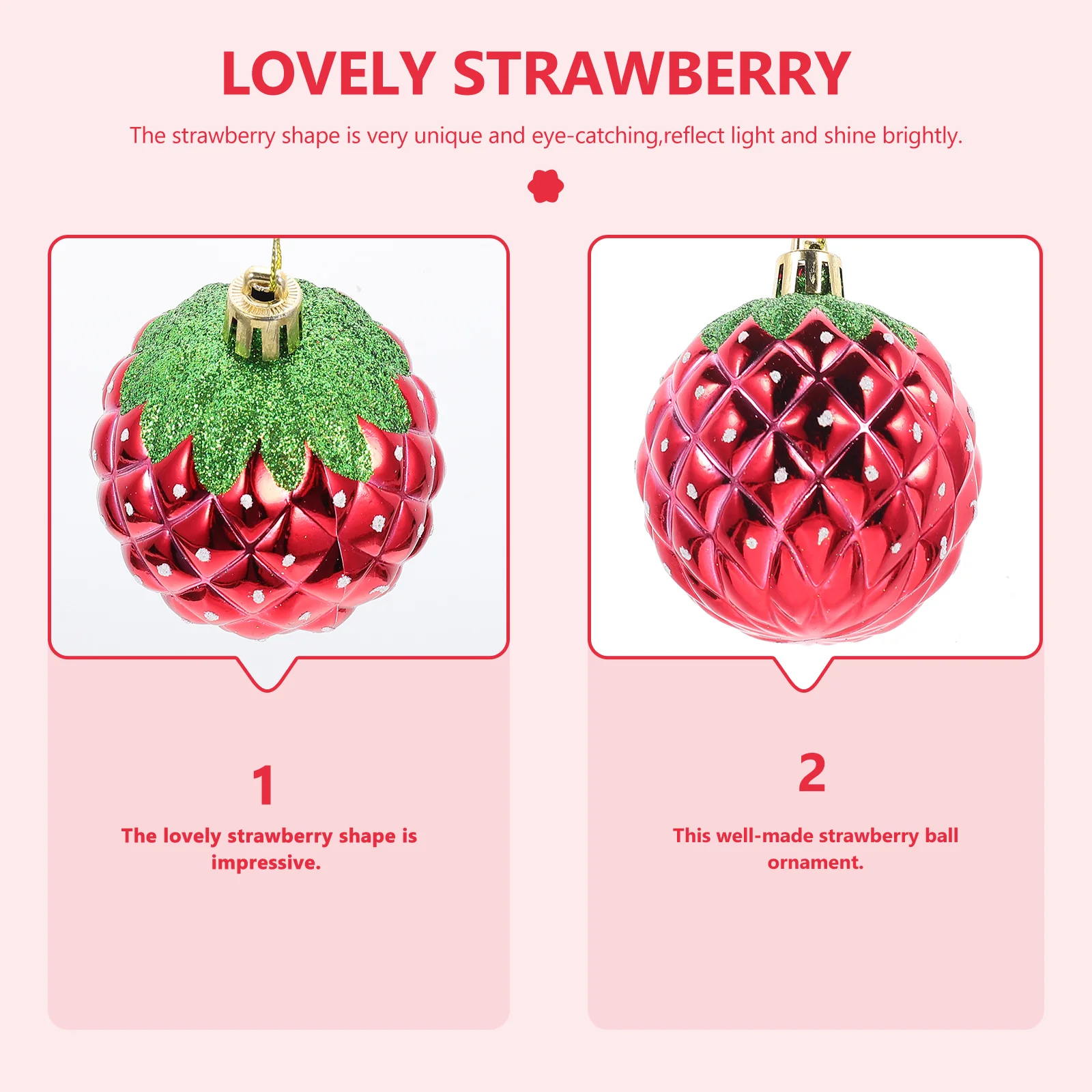 

6Pcs Strawberry Party Decorations Fun Hanging Pendant for Festival Party Backdrop Bedroom Living Room Ornament