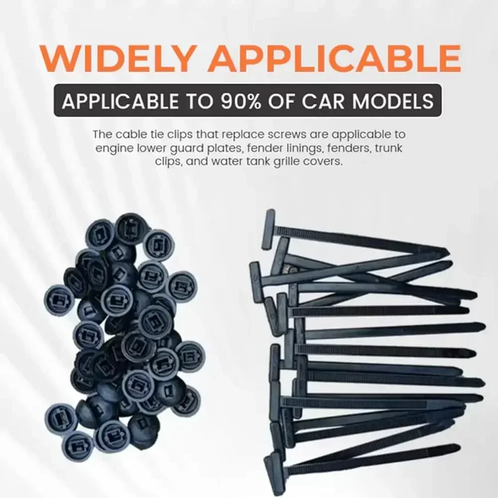 20-100PCS Durable Self-locking Zipper Nylon Cable Tie Buckle Buckle Strap Bracket Car Panel Clip Buckle Repair Accessories