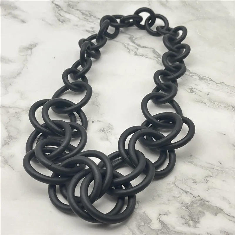 Ukebay New Necklace Handmade Rubber Jewelry Women Choker Necklaces Chokers Rubber Chains Vintage Ethnic Jewelry Gothic Chain