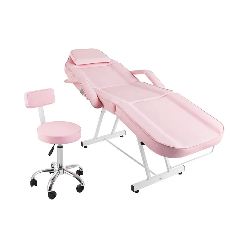 Portable Collapsible Salon Beds Beauty Salon Furniture Massage Tables Clinics Tattoo Eyelash Beds Pink Salon Spa Beauty Beds