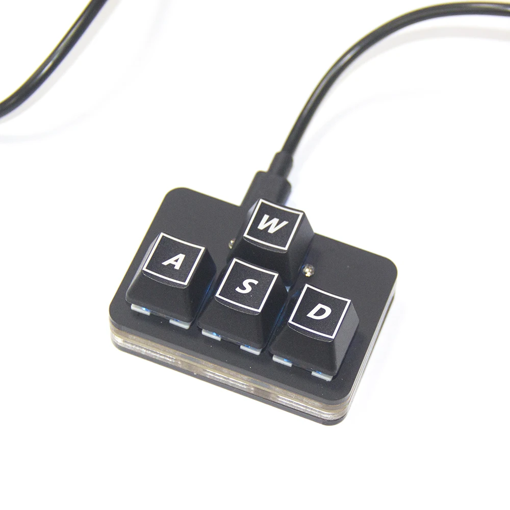 Mini WASD 4-Key Keypad Work Shortcut Key Keycaps Keyboard One-Handed Mechanical Gaming Keypad Programmable USB-C Macro Keyboard