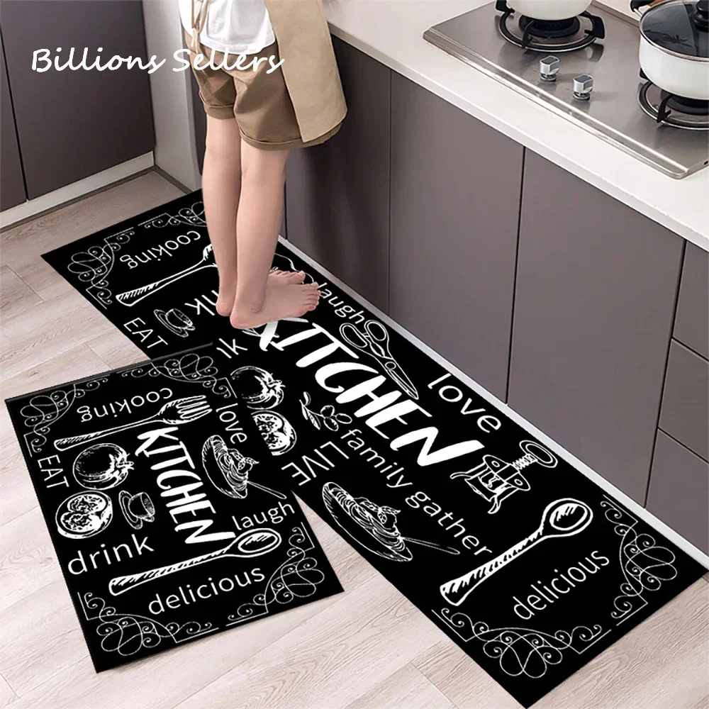 Kitchen Mat Bathroom Carpet Floor Mat Washable Anti Slip Entrance DoorMat Bedroom Living Room Long Bedside Area Hallway Soft Rug