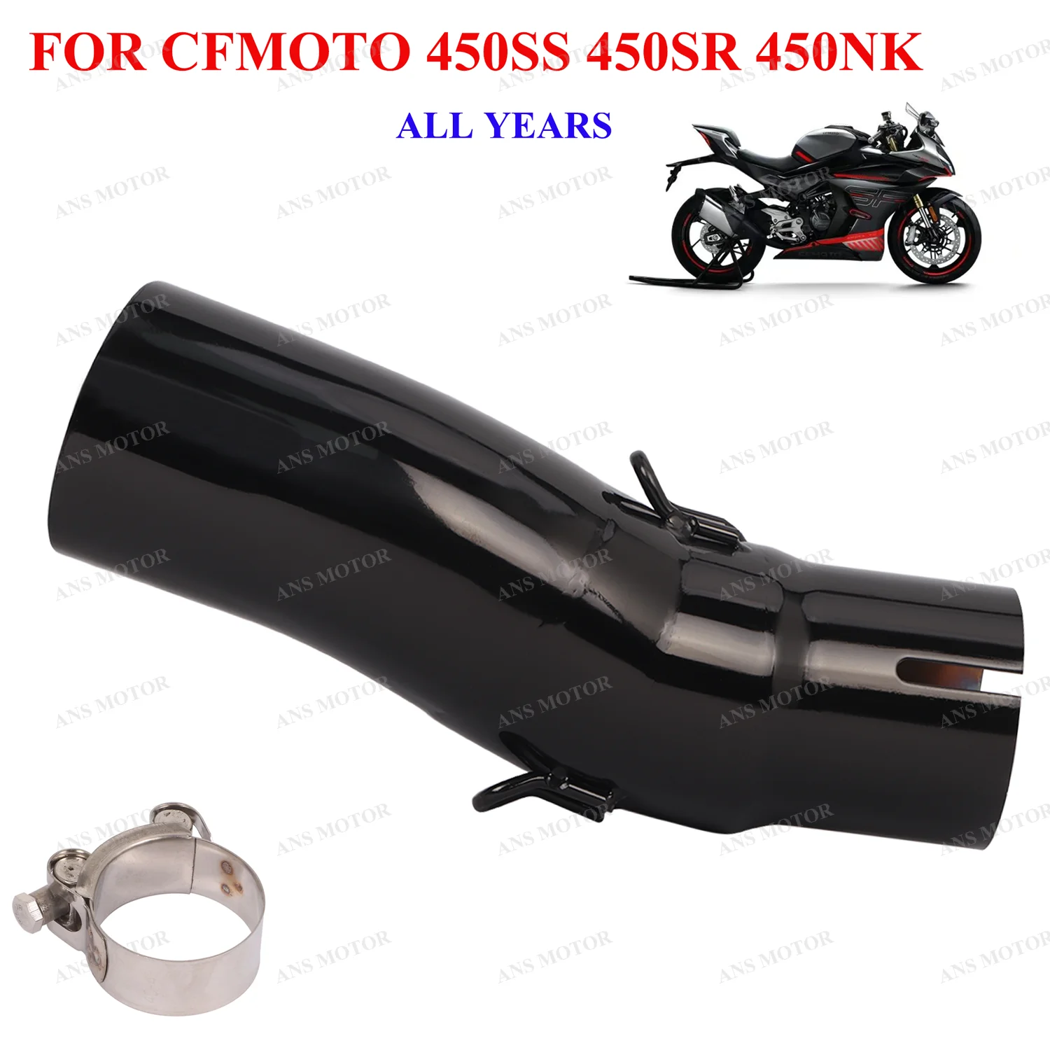 Slip On For CFMOTO 450SR 450SS 450NK 2022 -2025 Exhaust Middle Link Pipe 51MM Modify 450SR Exhaust