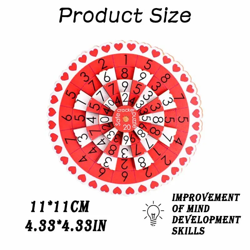 Red digital dial  Educational Toy  Wooden Puzzle Challenging Difficulty  - Gift kids  puzzles for adults educational toys