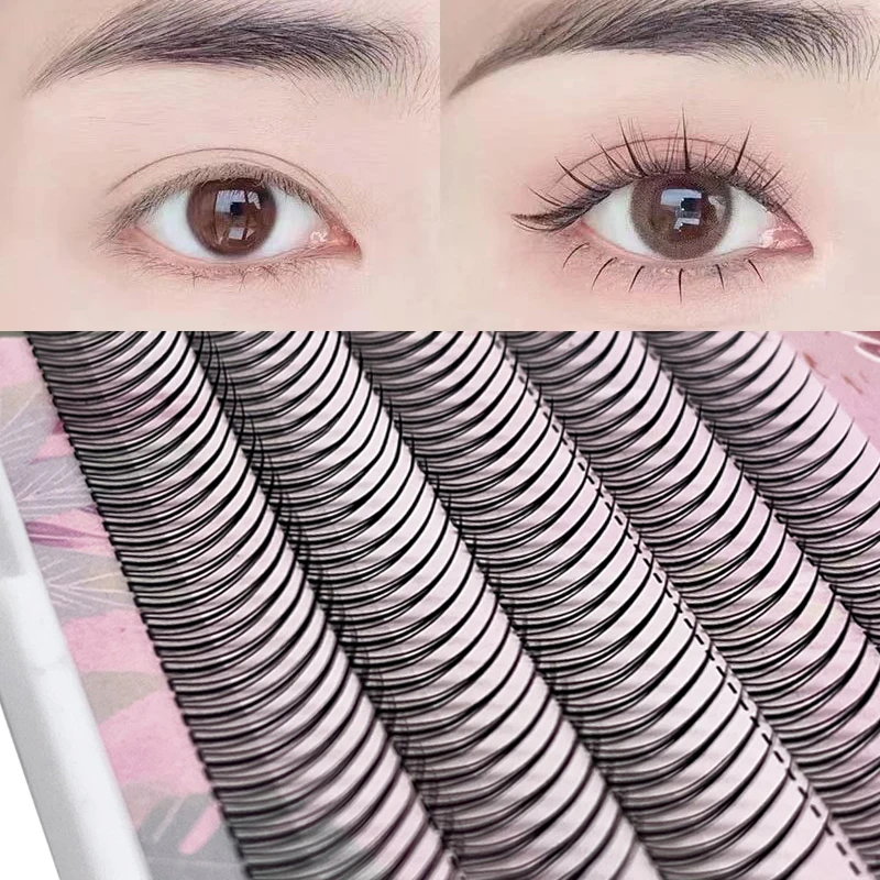 

New A/M Shape Professional Makeup Individual Lashes Cluster spikes eyelash wispy premade russian Natural Fluffy false eyelashes