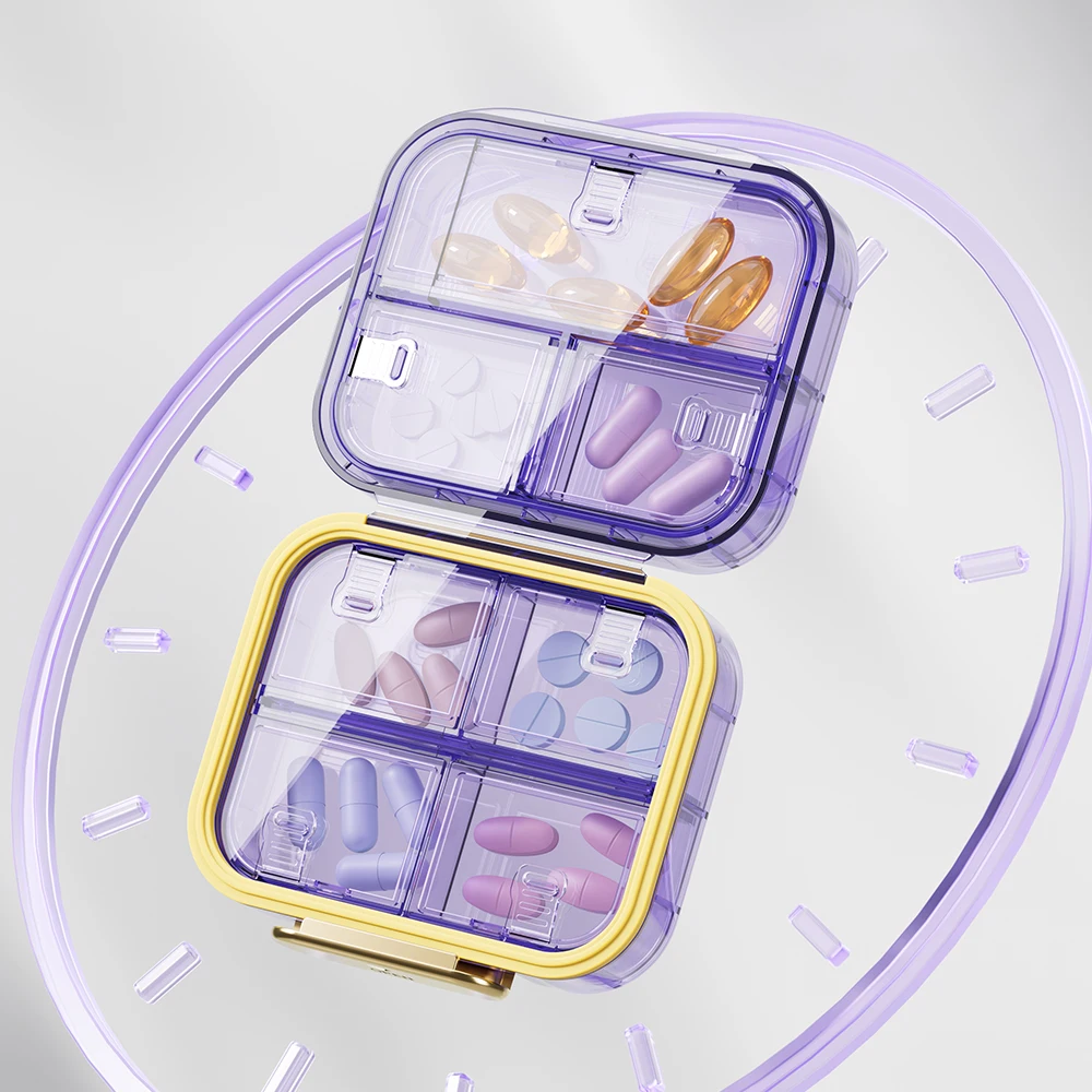 Transparent Window Pill Box — All-in-One Protective Portable Design, Multifunctional Pill Storage Container