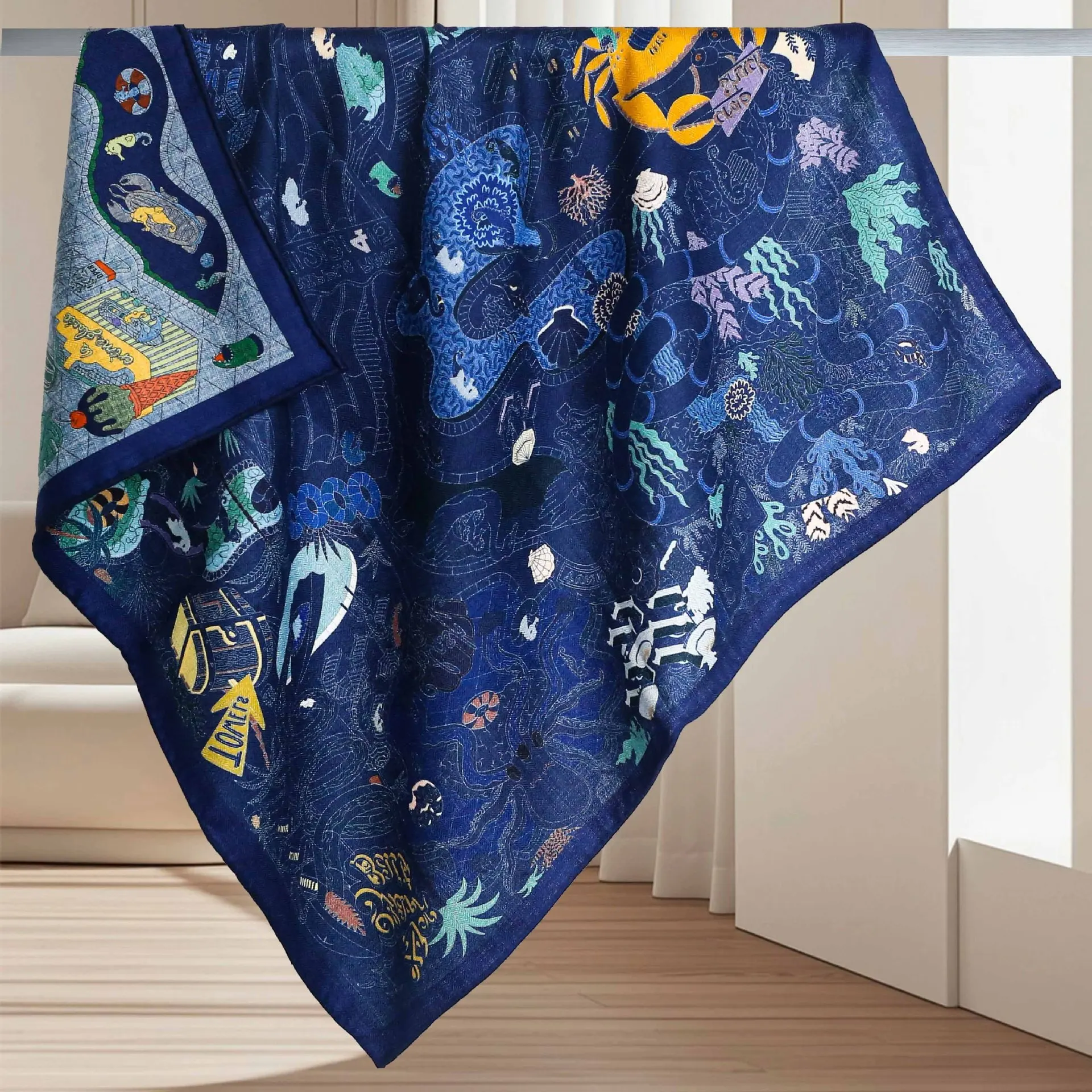 

Two Sided Silk Wool Scarf 65CM Women Square Bandanas Rollerd Edges Shawls Winter Brand Small Scarves Mother Lover Gift